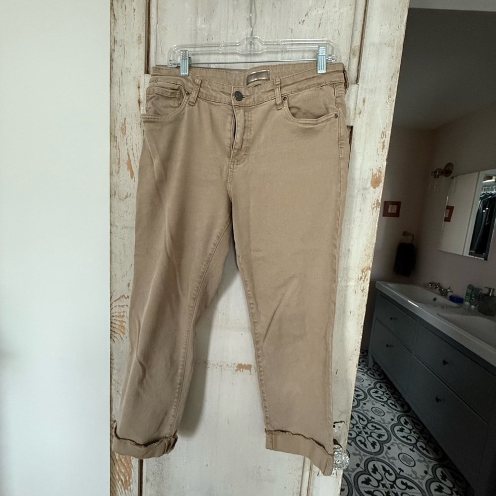 Kut  from the Kloth® Stretch Twill Amy Crop chinos- size 12-khaki